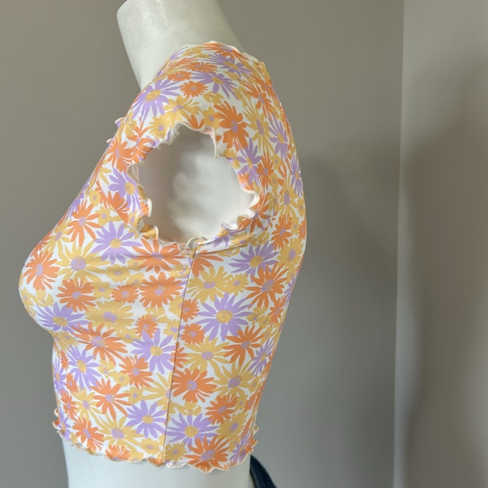 L*Space Floral Swim Top in Pink and White - Picture 6 of 12